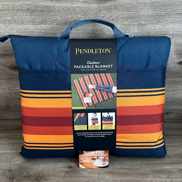 Pendleton Other - Pendleton Outdoor Packable Blanket Blue Red Orange Stripes 60'' x 72'' NWT